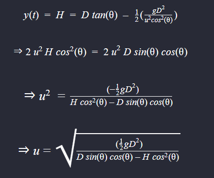Derivation of initial Velocity